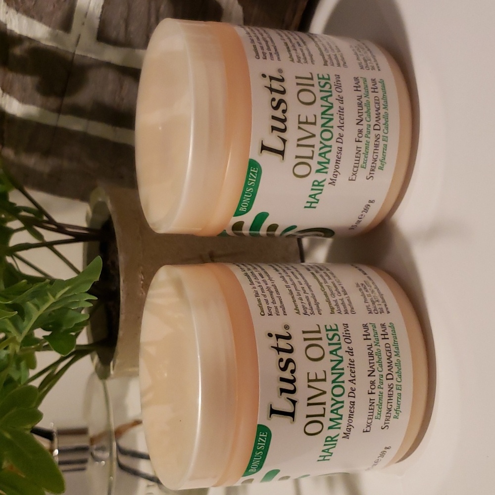 (2) Lusti Olive Oil Hair Mayonnaise. NIB. 9.5 Oz Each.